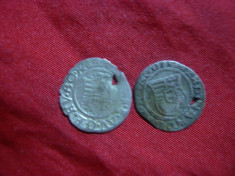 2 Monede medievale Ungaria 1519,argint , gaurite foto