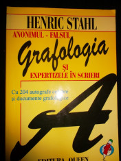 Grafologia si expertizele in scrieri /anonimul-lasul- Henric Stahl foto