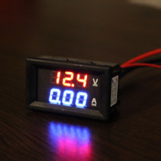 Voltampermetru (voltmetru ampermetru) de panou 100V-10A (sau 100A) digital LED !