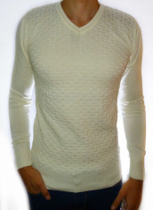 Pulover Gucci - pulover barbat pulover slim fit pulover alb cod 142 foto