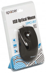 Mouse Spacer SPMO-857 cu fir optic USB negru foto