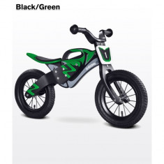 Bicicleta din lemn fara pedale Enduro Black/Green Toyz foto