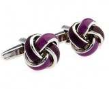 Butoni Camasa Barbati PURPLE KNOT Otel Inoxidabil + Cutie Cadou Eleganta. Butoni Originali de Lux, Cadou Aniversare, Nunta, Business