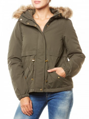 Jacheta parka cu guler detasabil - Vero Moda - art. 10162366 olive foto