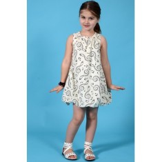 Rochie Ivory cu fusta balon si imprimeu cu note muzicale model 1475 7 ani Art Limited foto