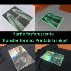 Hartie fosforescenta transfer termic printabila inkjet foto