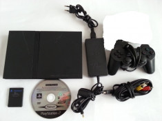 PlayStation 2 Slim maneta joc original CARS card 8MB alimentator cablu tv PS2 foto