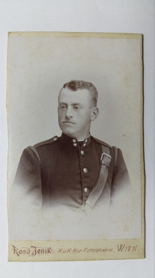 FOTOGRAFIE MILITARA VECHE - FORMAT CDV - 1O X 6 CM - DATATA 1896 foto