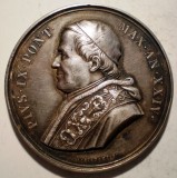 C.330 ITALIA VATICAN MEDALIE PAPA PIUS IX 1867/9 ARGINT 33,8g/44mm BIANCHI, Europa