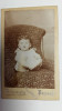 FOTOGRAFIE VECHE - FORMAT CDV- COPIL MIC - BEBE - SFARSIT DE SEC XIX INCEP DE XX