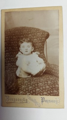 FOTOGRAFIE VECHE - FORMAT CDV- COPIL MIC - BEBE - SFARSIT DE SEC XIX INCEP DE XX foto