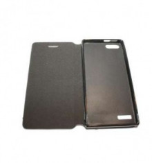 HUSA TOC FLIP COVER CARTE DIN PIELE ECO PENTRU HUAWEI ASCEND G6 NEGRU foto