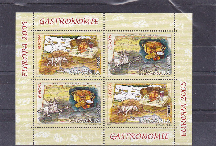 Romania,CEPT 2005 Gastronomie bloc 4 I Nr lista 1683a.