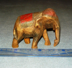 Sculptura lemn veche - elefant - vintage - antiq - 2+1 gratis - RBK18139 foto