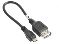 Cablu Tracer USB 2.0 AF - microUSB 0.2m negru foto