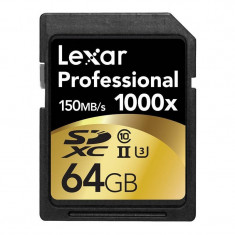 Card Lexar Professional 1000x SDXC 64GB Clasa 10 UHS-II 150MB/s foto