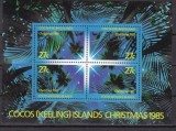 COCOS (KEELING) ISLANDS 1985 &ndash; CRACIUN, colita nestampilata, B45