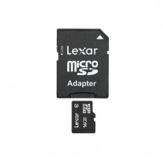 Card Lexar microSDHC 16GB Clasa 10 cu adaptor SD foto