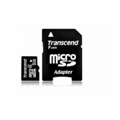 Card Transcend microSDHC 8GB Class 4 cu adaptor SD foto