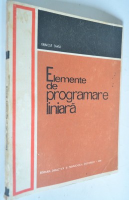 Elemente de programare liniara - 1971 foto