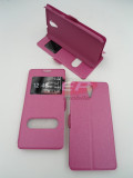 Toc FlipCover Double EasyView HTC Desire 620 dual sim PINK, Alt model telefon HTC, Roz, Cu clapeta