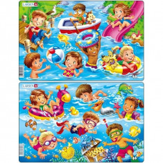 Set 2 Puzzle-Uri Copii La Mare, 11 Piese Larsen foto