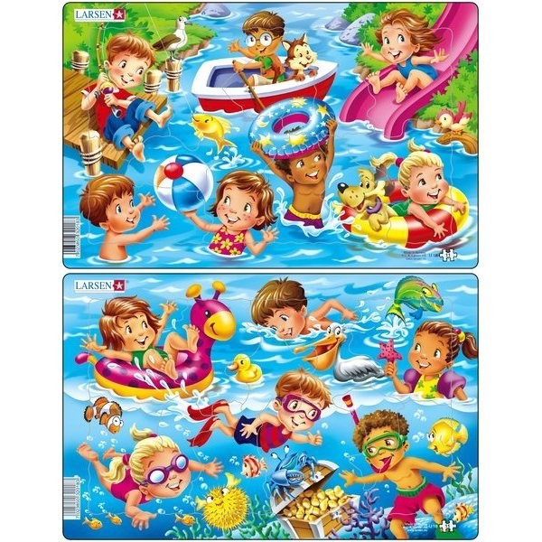 Set 2 Puzzle-Uri Copii La Mare, 11 Piese Larsen Set 2 Puzzle-Uri Copii La Mare, 11 Piese Larsen