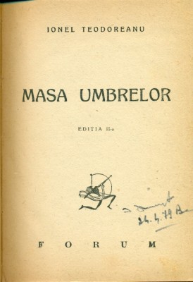 Masa Umbrelor -Ionel Teodoreanu foto