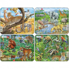 Set 4 Puzzle-Uri Animale Exotice, 11 Piese Larsen foto