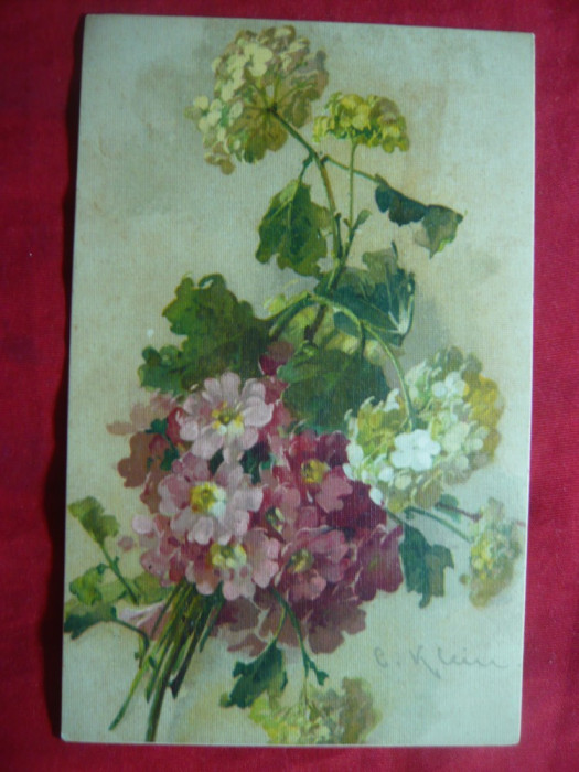 Ilustrata - Flori -semnata C.Klein cca 1919