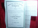 Actiune Societatea pt Ind. Animala SARPIA ,titlu 10 Actiuni a 1000 lei 1937