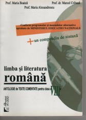 Limba si literatura romana. Antologie de texte comentate pentru clasa a VIII-a foto