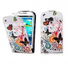 Toc FlipCase Colour Butterfly Nokia Lumia 520, Alb, Piele Ecologica