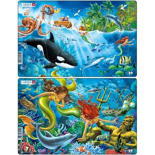 Set 2 Puzzle-Uri Sirene, 15 Piese Larsen Set 2 Puzzle-Uri Sirene, 15 Piese Larsen