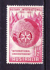 Timbre AUSTRALIA 1995 = ANIV. 50 ANI &amp;quot;ROTARY&amp;quot; INTERNATIONAL foto