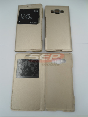 Toc FlipCover EasyView Leather Samsung Galaxy A5 GOLD foto