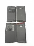 Toc FlipCover EasyView Leather Samsung Galaxy Ace 4 G313F / G318 BLACK (capac), Alt model telefon Samsung, Negru, Cu clapeta