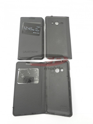 Toc FlipCover EasyView Leather Samsung Galaxy Ace 4 G313F / G318 BLACK (capac) foto