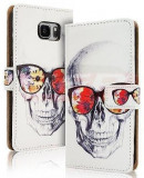 Toc FlipCover Fancy Apple iPhone 5 / 5s SKULL, iPhone 5/5S/SE, Cu clapeta