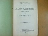 Baron M. de Hirsch asociatie statutele Bucuresti 1908 strada Crucea de Piatra