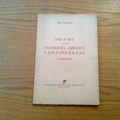 PRIVIRE asupra FILOSOFIEI JURIDICE CONTEMPORANE - Paul Georgescu (autograf) 1941