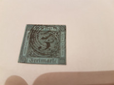 germania/baden 1858 cifre / 3 kr. foto