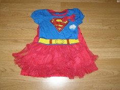 costum carnaval serbare supergirl pentru copii de 2-3 ani foto