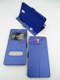 Toc FlipCover Double EasyView Leather Huawei Ascend Y600 BLUE, Albastru, Alt model telefon Huawei, Cu clapeta