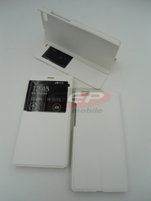 Toc FlipCover EasyView Leather Huawei Y6 WHITE foto