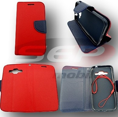 Toc FlipCover Fancy HTC One M9 RED-NAVY foto