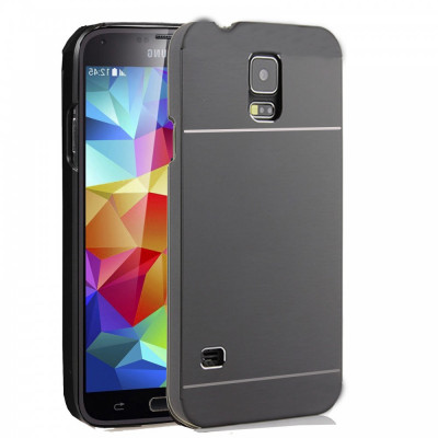 Husa aluminiu cu plastic MOTOMO neagra Samsung Galaxy S5 i9600 G900 foto