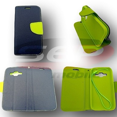 Toc FlipCover Fancy Apple iPhone 5 / 5S NAVY-LIME foto