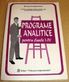 Programe analitice pentru clasele I - IV