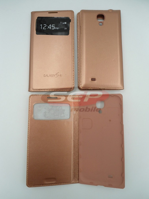 Toc FlipCover EasyView Leather Samsung I9500 Galaxy S4 GOLD